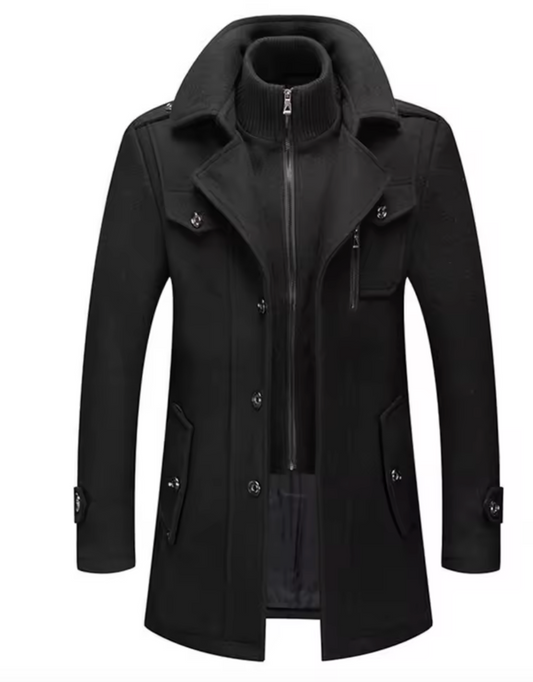 Abrigo de invierno Peaky Blinders | Gabardina de lujo con doble cuello para hombre